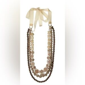 Max Mara statement three strand beaded necklace